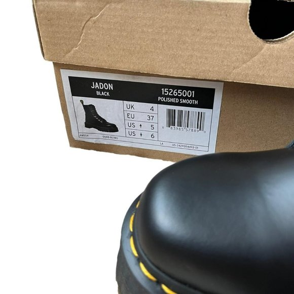 NWB Black Leather Dr. Martens Jadon Platform Sole Boots Womens 6 - Picture 4 of 4